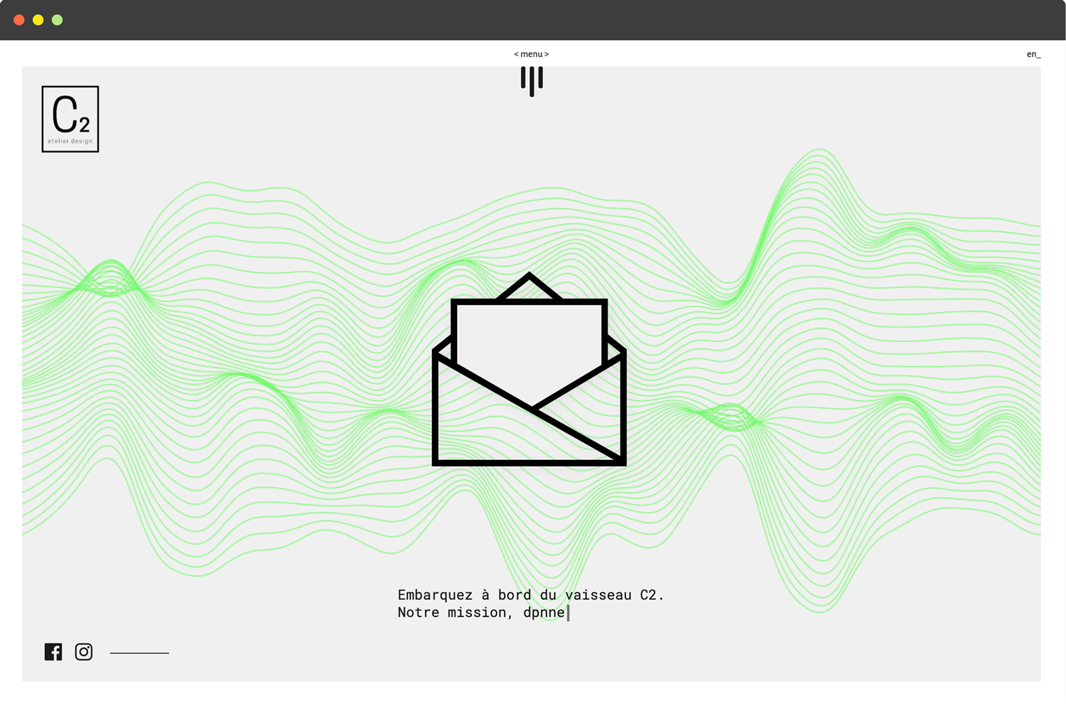 browser view of the contact page
