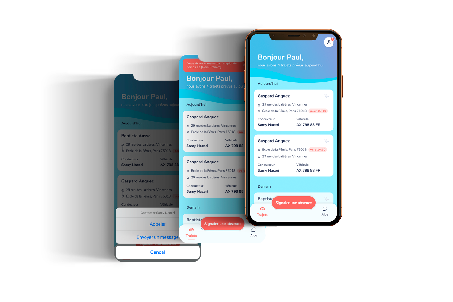 mockup of MyMobility home interface