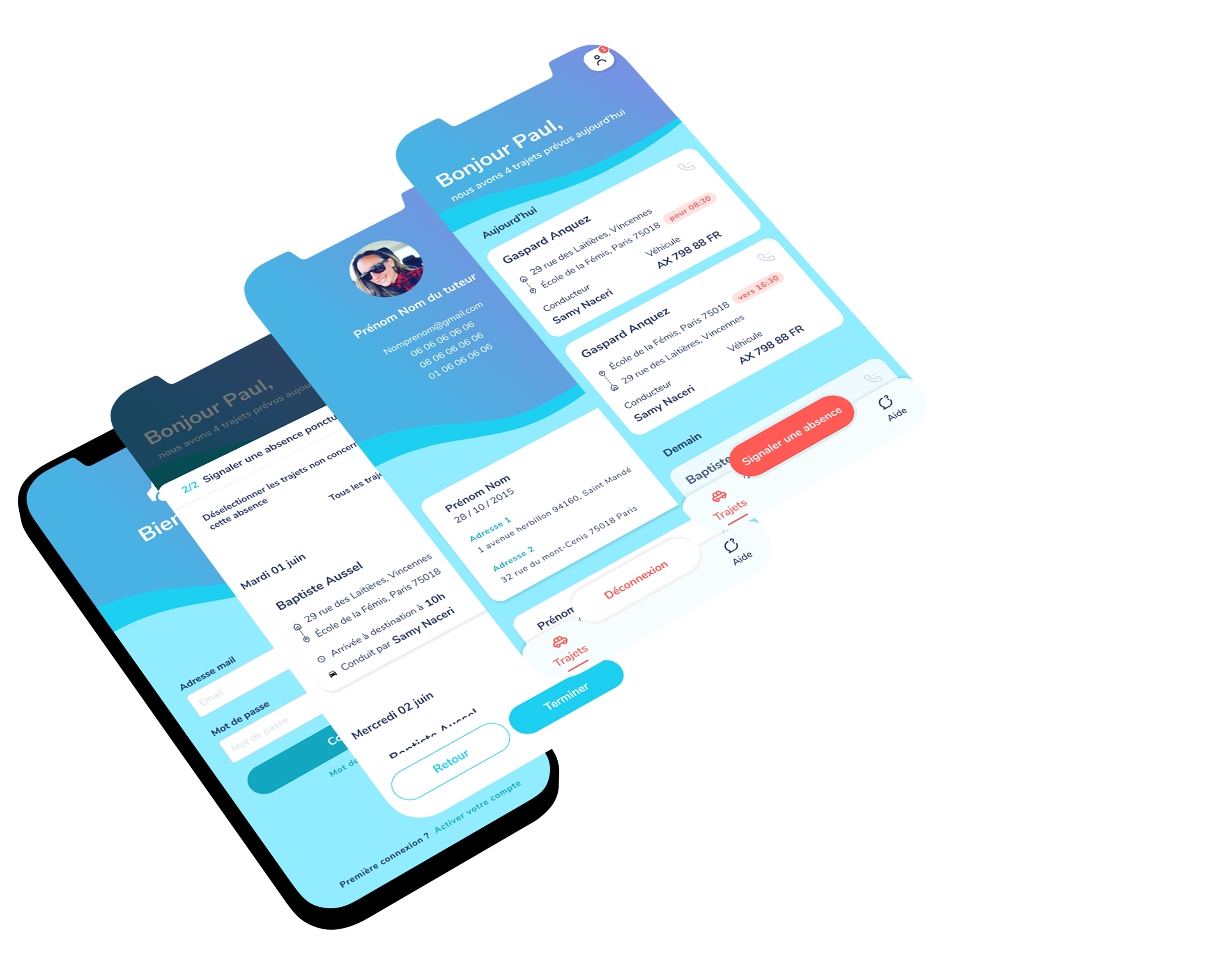 mockup of MyMobility interface