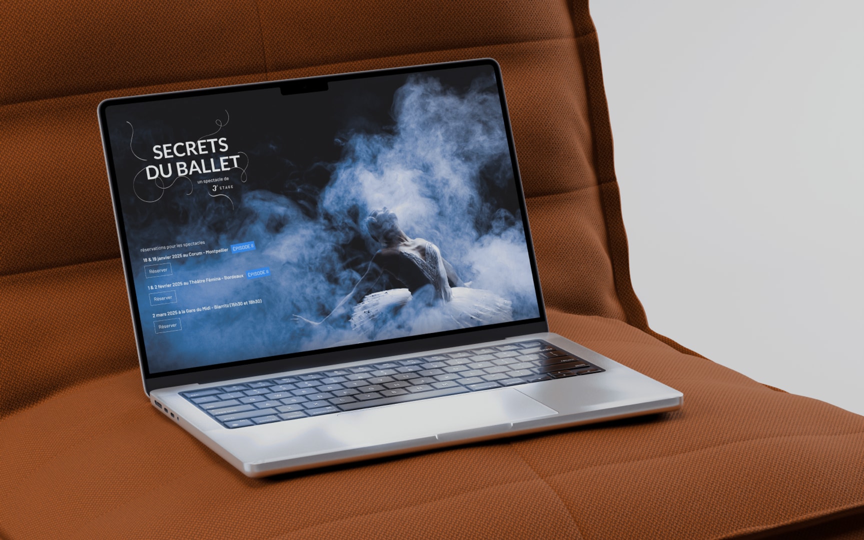 mockup of a secrets of the ballet interface